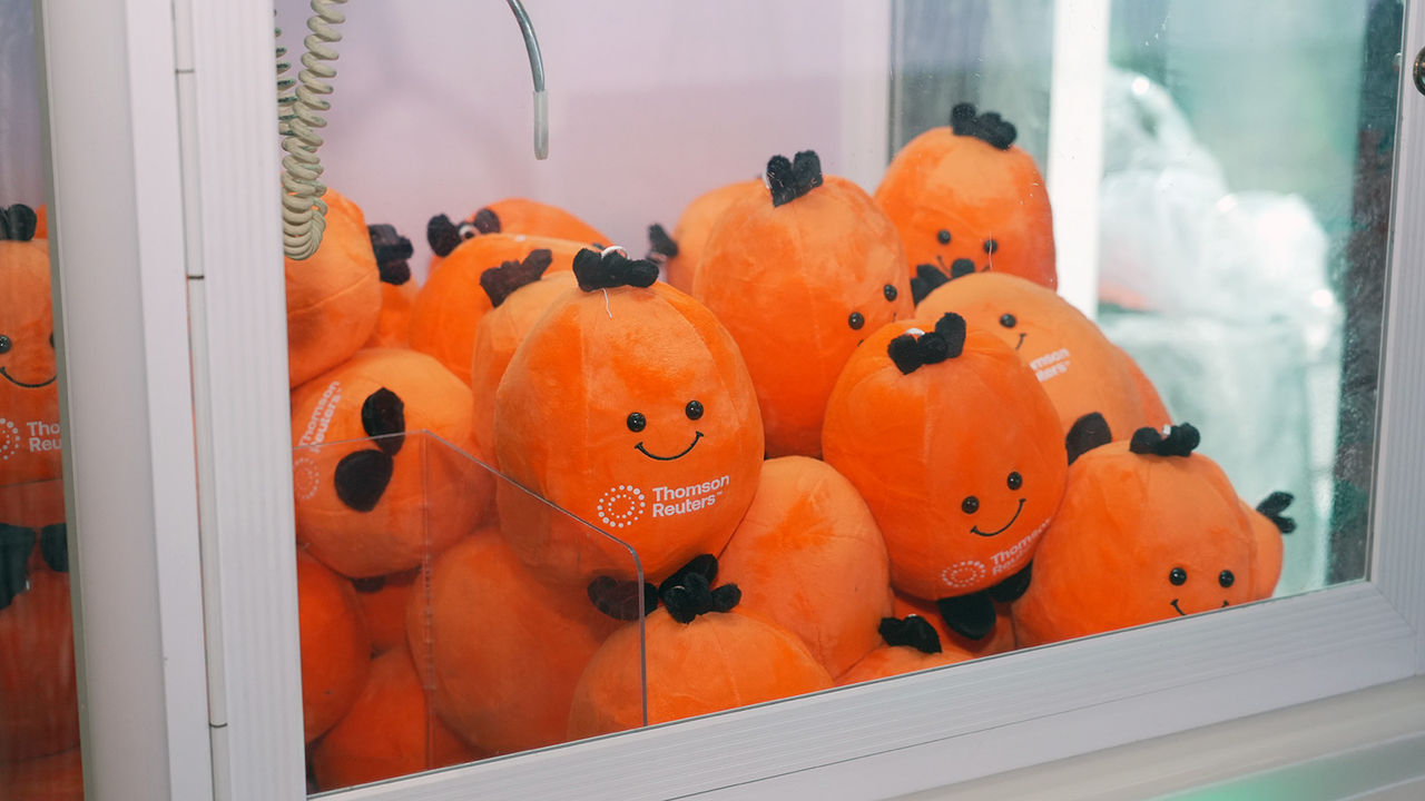 Thomson Reuters orange plushies