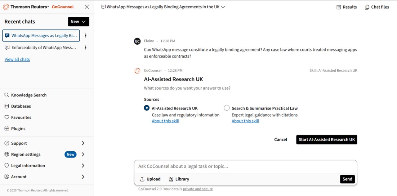 AI-Assisted Research on Westlaw