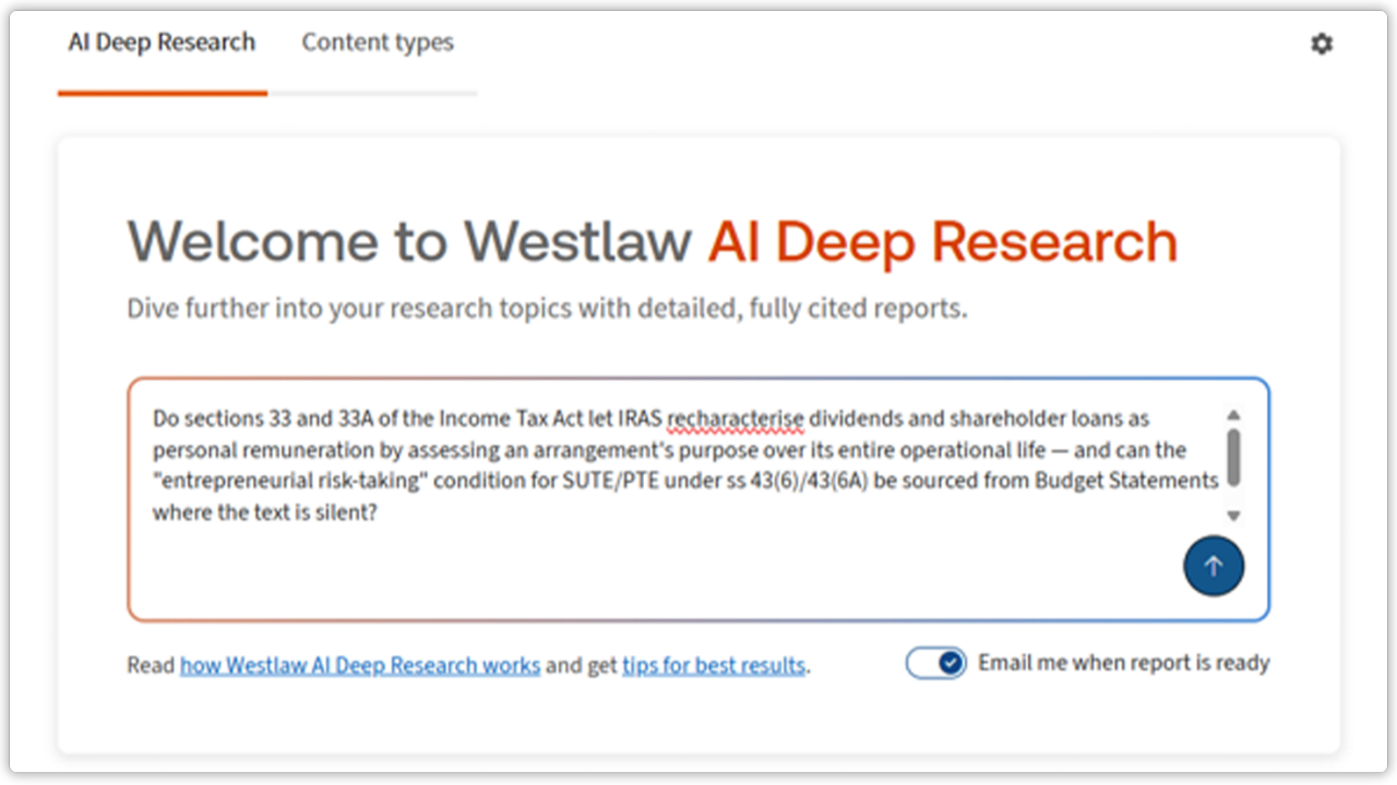 Westlaw Singapore Deep Research