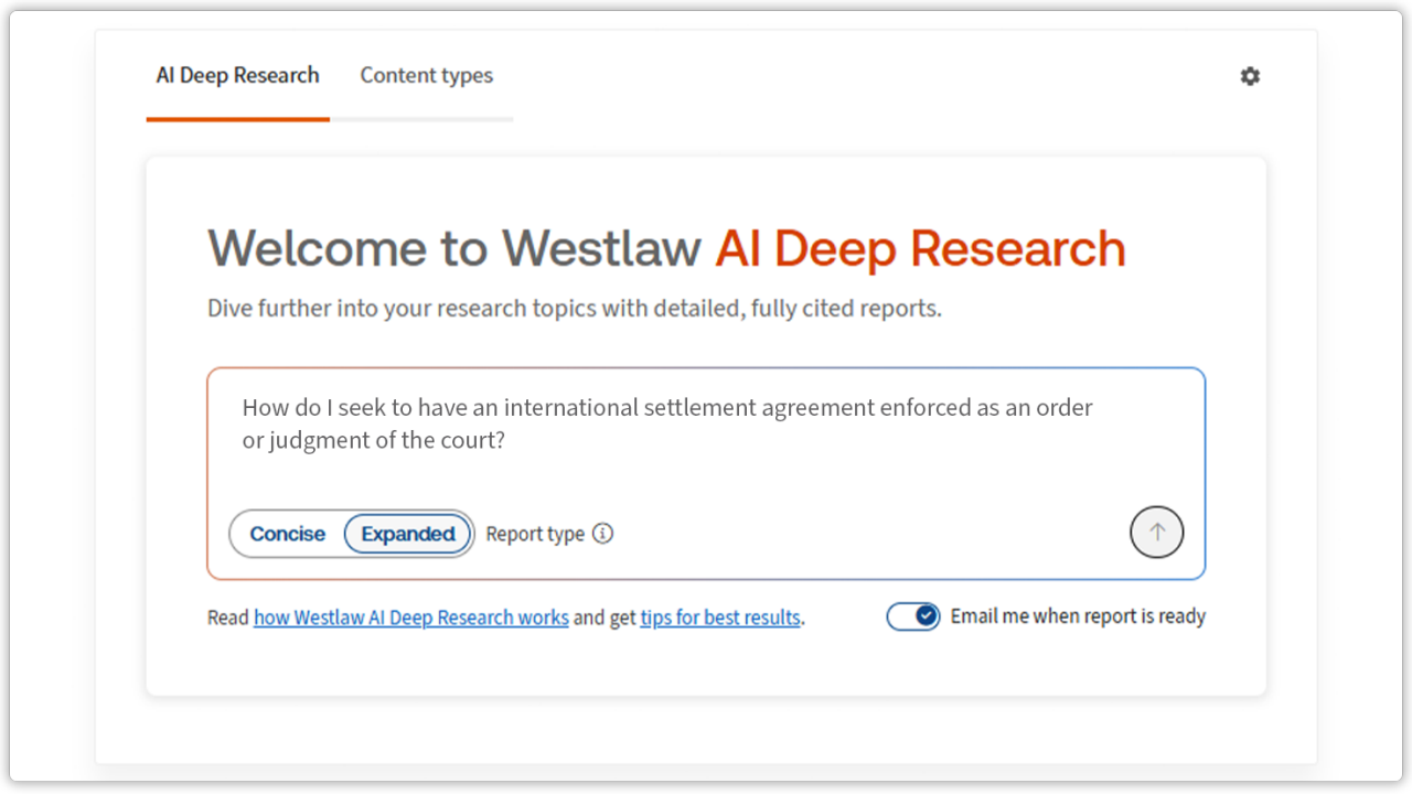 Screenshot of how Westlaw Singapore plans the research