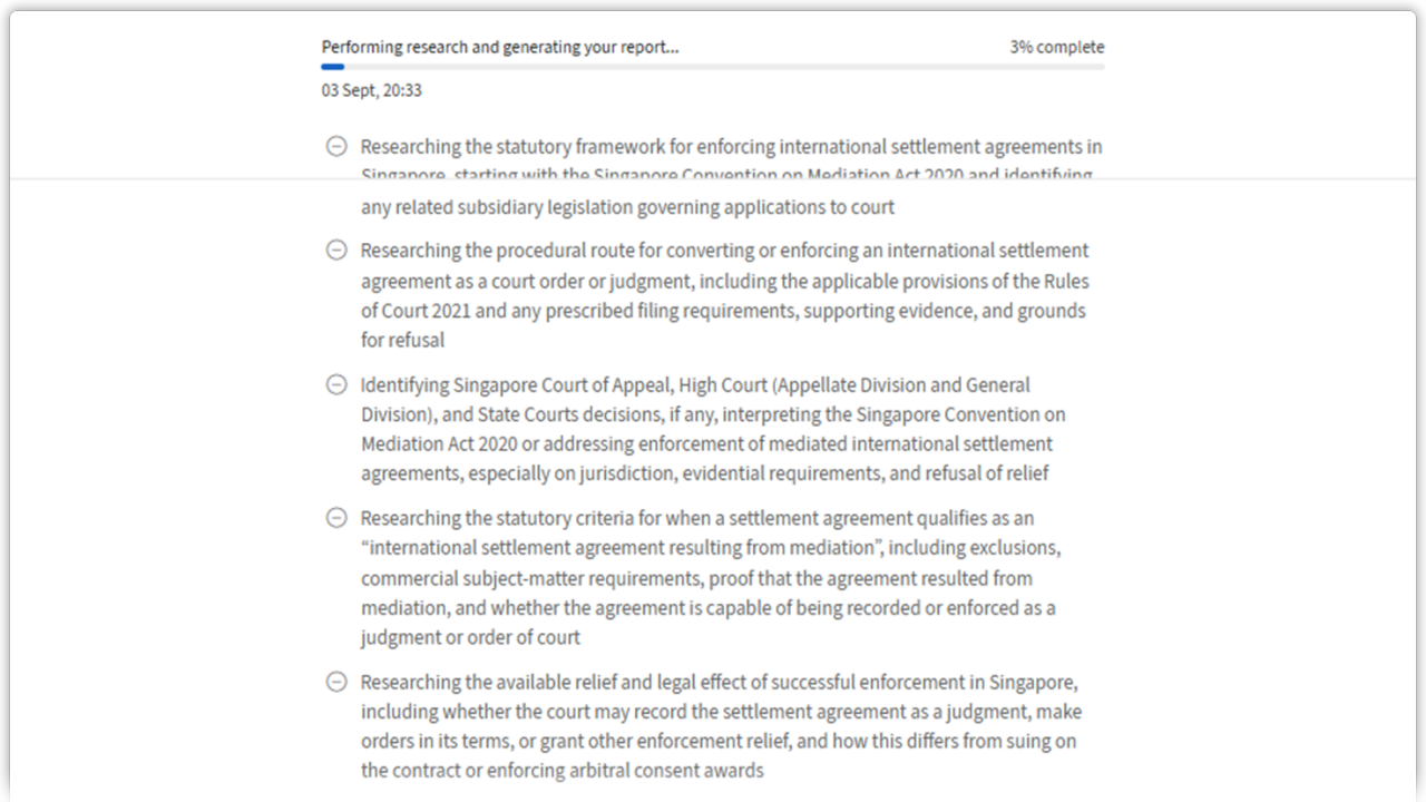 Screenshot of how Westlaw Singapore investigates the authority