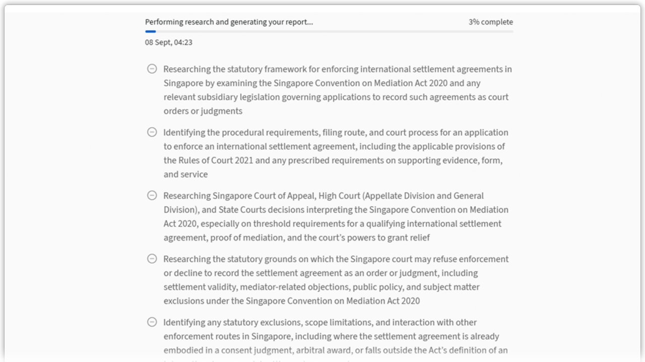 Screenshot of how Westlaw Singapore investigates the authority